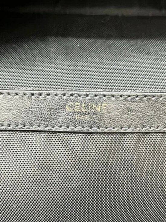 CELINE Telepathic Love Black White Nylon Leather Backpack main image 7